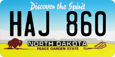 ND license plate HAJ860