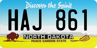 ND license plate HAJ861