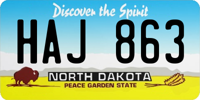 ND license plate HAJ863