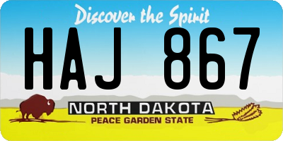 ND license plate HAJ867