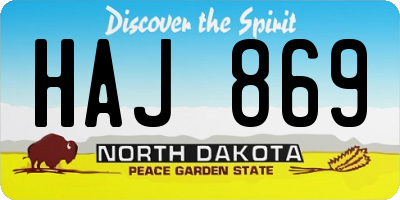 ND license plate HAJ869