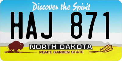 ND license plate HAJ871