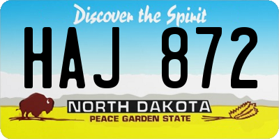 ND license plate HAJ872