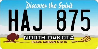 ND license plate HAJ875