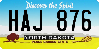 ND license plate HAJ876