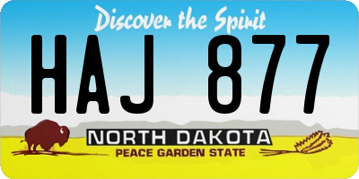 ND license plate HAJ877