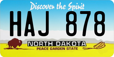 ND license plate HAJ878