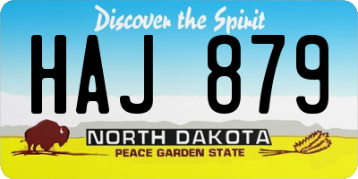 ND license plate HAJ879