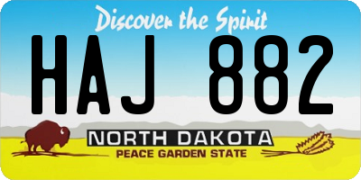 ND license plate HAJ882