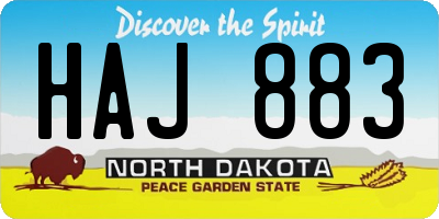 ND license plate HAJ883