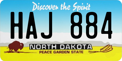 ND license plate HAJ884