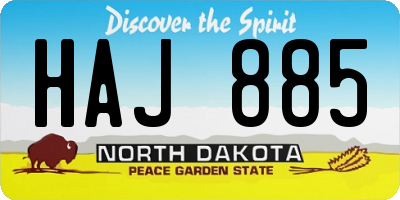 ND license plate HAJ885