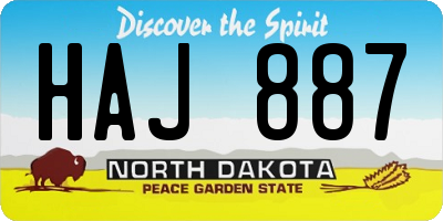 ND license plate HAJ887