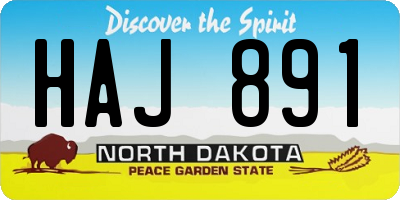 ND license plate HAJ891