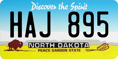 ND license plate HAJ895