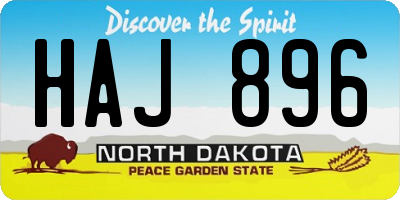 ND license plate HAJ896