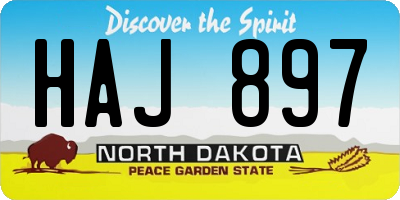 ND license plate HAJ897