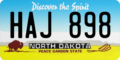 ND license plate HAJ898