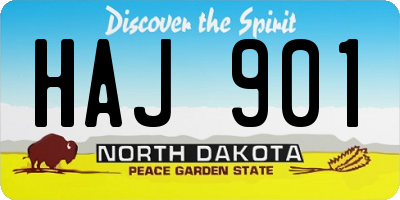 ND license plate HAJ901