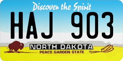 ND license plate HAJ903