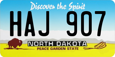 ND license plate HAJ907