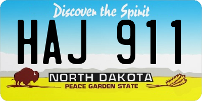 ND license plate HAJ911