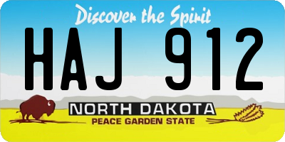 ND license plate HAJ912