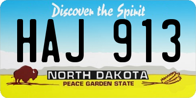 ND license plate HAJ913