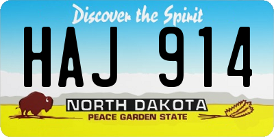 ND license plate HAJ914