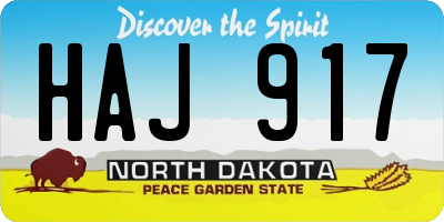 ND license plate HAJ917