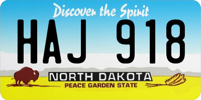 ND license plate HAJ918