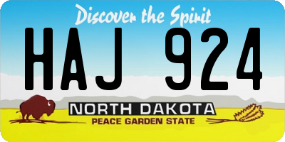 ND license plate HAJ924