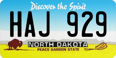 ND license plate HAJ929