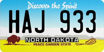 ND license plate HAJ933