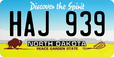 ND license plate HAJ939