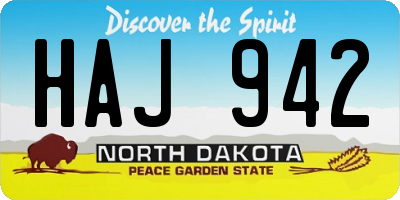 ND license plate HAJ942