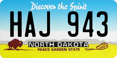 ND license plate HAJ943