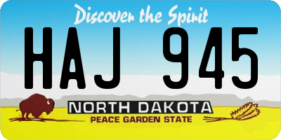 ND license plate HAJ945