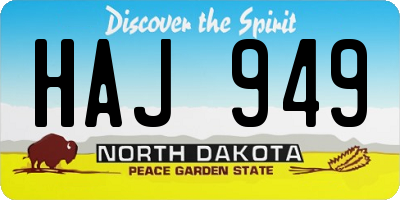 ND license plate HAJ949
