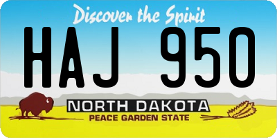 ND license plate HAJ950