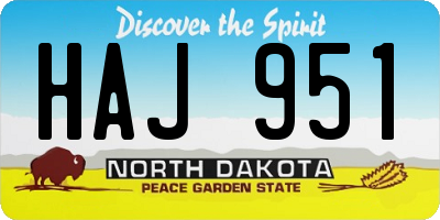 ND license plate HAJ951