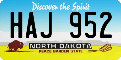 ND license plate HAJ952