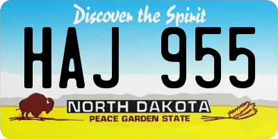 ND license plate HAJ955