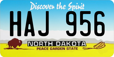 ND license plate HAJ956