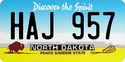 ND license plate HAJ957