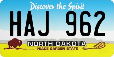 ND license plate HAJ962