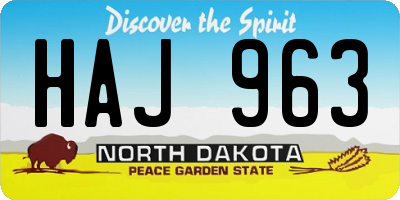 ND license plate HAJ963