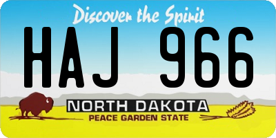 ND license plate HAJ966