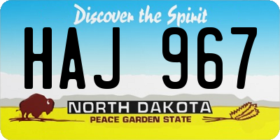ND license plate HAJ967