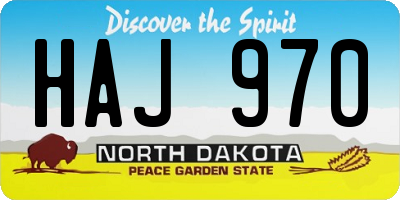 ND license plate HAJ970